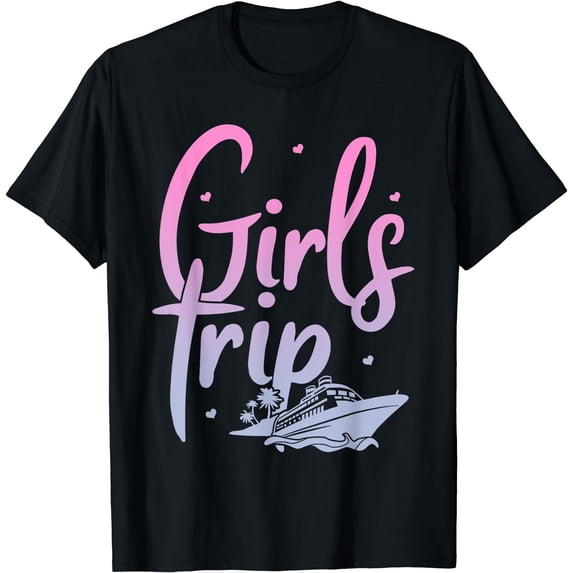 Girls Trip Sailing Boat Yacht Boats Water Boating T-Shirt Black Small