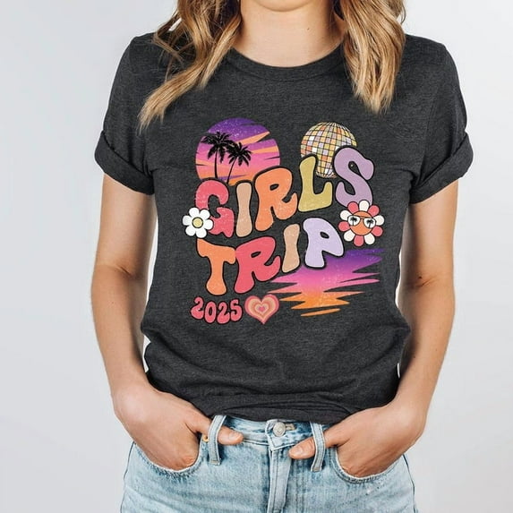 Girls Trip Shirt, Girls Weekend Trip Shirt, Girls Vacation Gift Shirt, Road Trip Shirt, Retro Girls Trip 2025 Shirt, Girls Weekend Shirt1 All Size S-5Xl