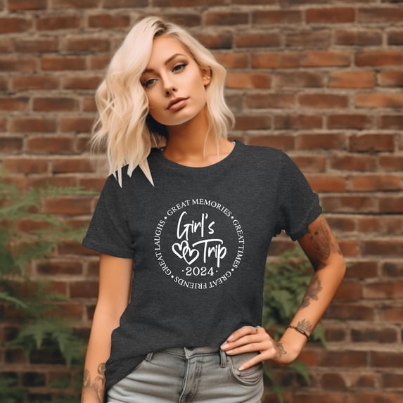 Girls Trip Shirts for Women Great Memories Great Times Great Friends Creat Laughs Vacation Tshirt