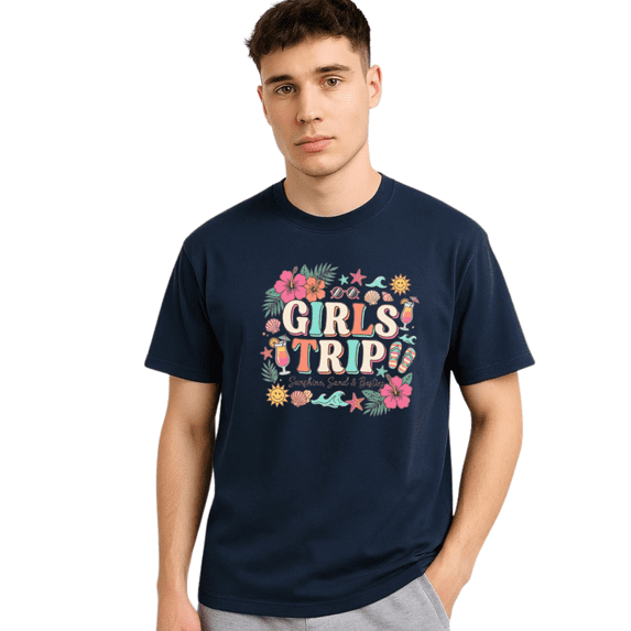 Girls Trip T Shirt Summer Beach Vacation Graphic Tee Women’s Travel Tshirt Sunshine Sand Besties Bachelorette Party Unisex Tee