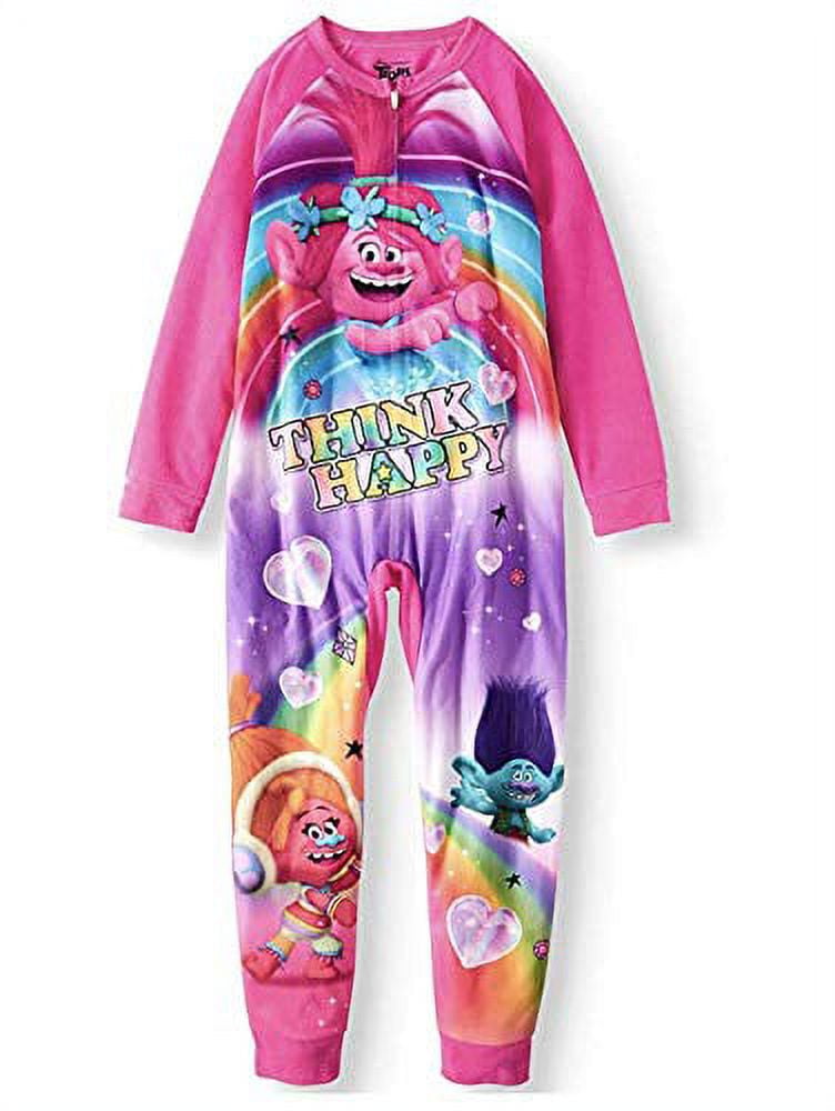 NWT TWINS trolls 10 12 MUSIC ALWAYS rainbow sleeper pajamas