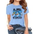 thumbnail image 1 of Girls Tshirts Bowknot Print Breathable Crew Neck Short Sleeve Tee for Daily Wear Girls Tops Blue 3 Years-4 Years, 1 of 3