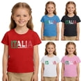 thumbnail image 1 of Girls Tshirts Children Italy Day Print Round Neck Short Sleeve Tee Top Girls Tops Red 8-9 Years, 1 of 7