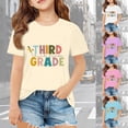 thumbnail image 1 of Girls Tshirts Children Third Grade Fun Print Round Neck Short Sleeve Stretchy Top Girls' Tops Blue 7-8 Years, 1 of 5
