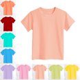 thumbnail image 1 of Girls Tshirts Crew Neck Short Sleeve T-Shirts Basic Plain Girls School Clothes 3-4 Years, 1 of 4