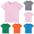 thumbnail image 1 of Girls Tshirts Gender Neutral Child Round Neck Short Sleeve T Shirt Top Girls Tops Orange 8-9 Years, 1 of 6