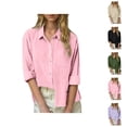 thumbnail image 1 of Girls Tshirts Girls Summer Clothes KIDS Linen Shirt Long Sleeve Pleated Button Down Blouse Spring Summer Casual Loose Fit Lightweight Tops Bohemian Style, 1 of 6