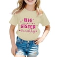 thumbnail image 1 of Girls Tshirts Letter Print Crew Neck Short Sleeve Tee for Casual Wear Girls' Tops Tees Blouses Beige 1 Years-2 Years, 1 of 3