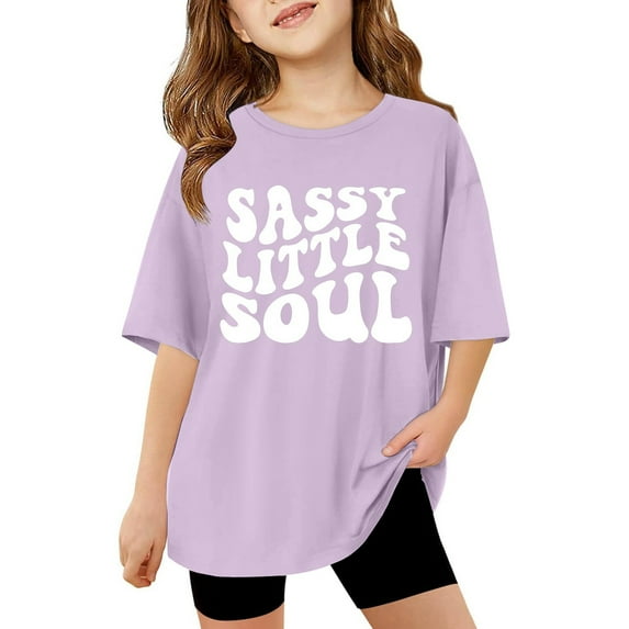 Girls Tshirts Packs Size 10-12 Solid Color Short Sleeve Loose Soft Blouse T-Shirt Relaxed Fit Girls Back To School Clothes Graduation Casual Summer Tops