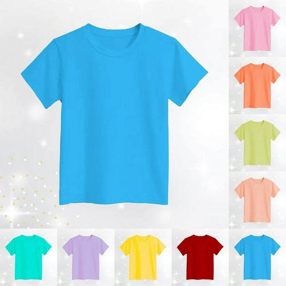 Girls Tshirts Printed Children'S Fashion Loose Lightweight Versatile Comfortable Brick Red Girls Summer Tops 18-24 Months