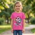 thumbnail image 1 of Girls Tshirts Short Sleeve Crew Neck Graphic Tees Fashion School Season Print Casual Summer Kids T Shirts Size 5-6Y, 1 of 5