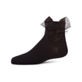 thumbnail image 1 of MeMoi Girls Tulle-Bow-Trimmed Mercerized Cotton-Rich Ankle Sock - Girls - Female, 4, White, 1 of 6