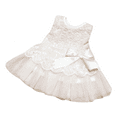 thumbnail image 1 of Girls' Tulle Flower Princess Wedding Dress for Toddler and Baby Girl, Baby Girls Dresses Kids Bow Lace Princess Dresses Cotton Ball Gown Dresses Flower Girl Dresses, 1 of 8