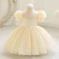 thumbnail image 1 of Girls Tulle Princess Wedding Baptism Dress Puff Sleeves for Toddler Baby Girl, 1 of 4