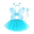 thumbnail image 1 of Girls Tulle Skirt Layered Blue Tutuwith Wings and Hairband Elastic Waist Girls Ballet Tutu Kid Dress Up Birthday Party 3-10 Years, 1 of 3