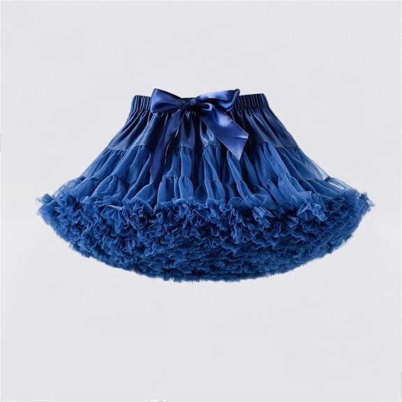 Girls Tulle Skirt Navy - Kids Tutu Skirt for Dress Up, Ballet, Princess & Flower Girl, Adjustable Waist, Ages 5-7, Fluffy Machine Washable,Size 0-2 T
