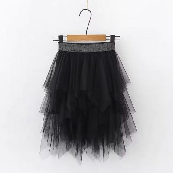 Girls Tulle Skirts Mesh Skirt Long Tutu Skirts Irregular Gauze Dress Cake Rainbow Skirt Dress for Toddler Girls