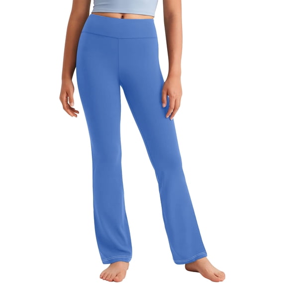 Girls Tummy Control Flare Yoga Pants Casual High Waist Athletic Pant Flare Bell Leggings
