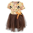 thumbnail image 1 of Girls Turkey Leg Print Thanksgiving Tutu Dress Outfit Clothes (10Y, Brown), 1 of 5