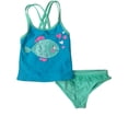 thumbnail image 1 of Girls Turquoise & Mint 2- Piece Swimming Suit Fish & Hearts Swimsuit Set 4, 1 of 1