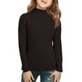 thumbnail image 1 of Girls Turtleneck Long Sleeve Ribbed Knit Pullover Sweater Soft Stretchy Lightweight Top for Kids Teens School Daily Wear, 1 of 3