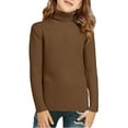 thumbnail image 1 of Girls Turtleneck Long Sleeve Ribbed Pullover Knit Top Lightweight Stretchy Youth Sweater for Casual Daily Wear, 1 of 6
