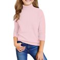 thumbnail image 1 of Girls Turtleneck Pullover Sweater Long Sleeve Ribbed Knit High Neck Youth Casual Basic Top for Fall Winter Spring, 1 of 4