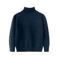 thumbnail image 1 of Girls Turtleneck Sweater Pullovers Kids Toddler Ribbed Knit Cotton Sweaters Jumpers Basic Plain Long Sleeve Tops Navy, 3 Y, 1 of 7