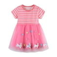 thumbnail image 1 of Girls' Tutu Dress Easter Funny Bunny Printed Short Sleeve Casual Summer Tulle Skirt Outfit for Toddlers, 1 of 8