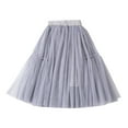 thumbnail image 1 of Girls Tutu Dress Girls Long Skirt Girls Tiered Ruffle Maxi Skirts Girls Soft Skirt Party Girl Skirt Girls Clothes Grey,5-6 Years, 1 of 2