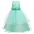thumbnail image 1 of Girls Tutu-Dresses Tiered Tulle Formal Sleeveless Floral Embroidery Cocktail Gowns Teens Juniors Solid High Waisted Birthday Party Dress Clearance, 1 of 8
