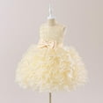 thumbnail image 1 of Girls Tutu-Dresses Size 2-8 Toddlers Kids Cute Sleeveless Crewneck Solid A-Line High Waisted Bowknot Layered Flower Girl Prom Dress, 1 of 8