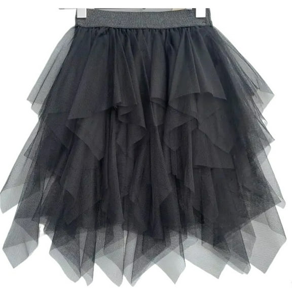 Girls Tutu Layered Tulle Princess Skirts Birthday Party Performance Irregular Dance Skirt