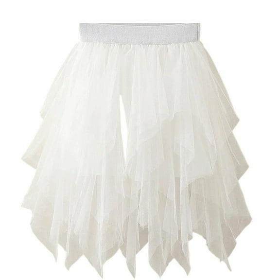 Girls Tutu Layered Tulle Princess Skirts Birthday Party Performance Irregular Dance Skirt