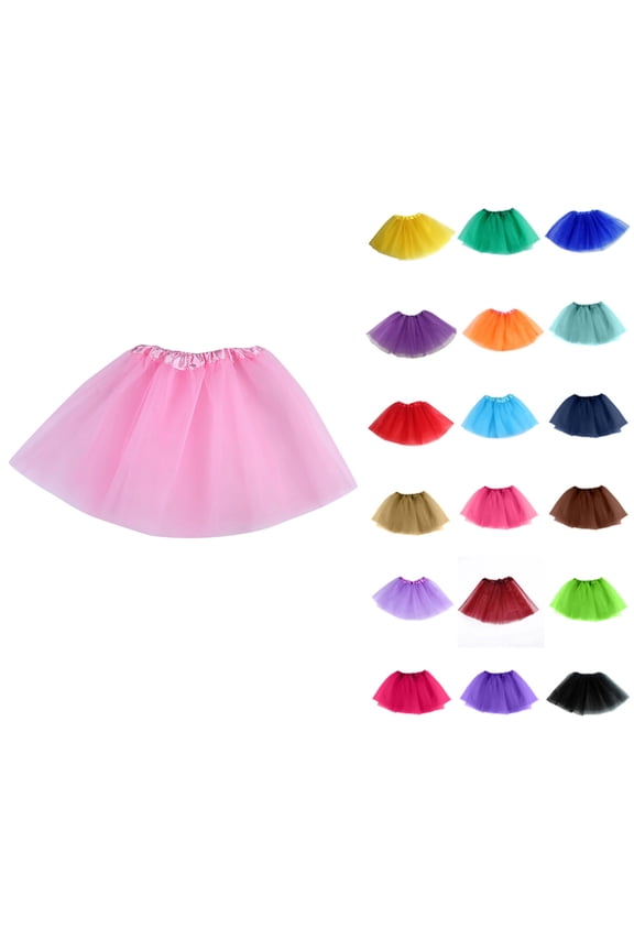 Girls Tutu Layered Tulle Skirt with Satin Lined Dance Non See-Through Tutu Halloween Costumes Light Blue