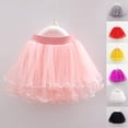 thumbnail image 1 of Girls Tutu Skirt Layered Organza Pettiskirt Wavy Ruffle Hem Elastic Waist Ballet Party Skirt for Kids, 1 of 4