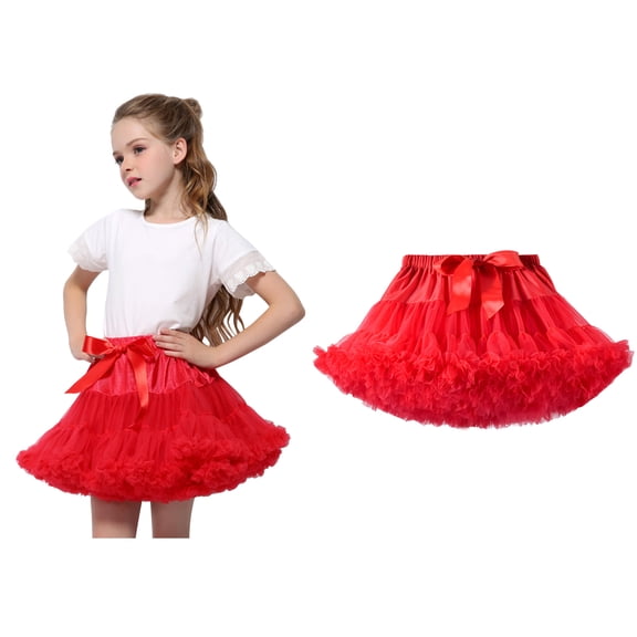 Girls Tutu Skirt Layers Red Tutu Elastic Waist Girls Ballet Tutu Skirts Thanksgiving Tutu 0-2 Years