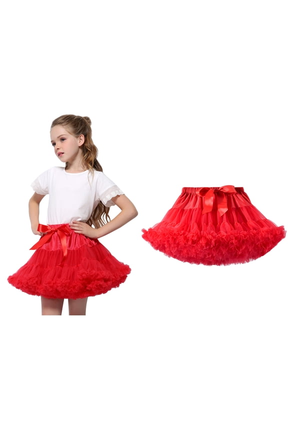 Girls Tutu Skirt Layers Red Tutu Elastic Waist Girls Ballet Tutu Skirts Thanksgiving Tutu 0-2 Years