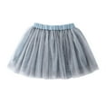 thumbnail image 1 of Girls Tutu Skirt Toddler Elastic Waist Layered Plaid Puffy Mini Tulle Skirts Princess Party Big Girl's Clothes, Gray, 13 Years, 1 of 5