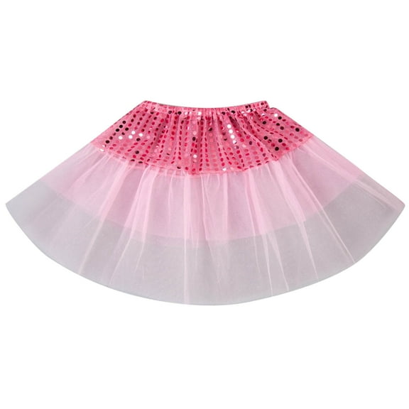 Girls Tutu Skirt Toddler Kids Birthday Party Performance Fashion Gradient Sequin Tutu Skirt Girls Skirts Pink One Size