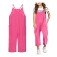 thumbnail image 1 of Girls Tween Jumpsuit Spaghetti Strap Sleeveless Loose Romper Pants with Pockets 10-11 Years Rompers for Tween Girls, 1 of 4