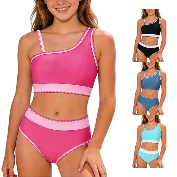 Girls Two Piece Girls Swimwear for Young Girls with and Easy Fit Coastal Style Beachwear for Pools and Summer Girl 12 Bathing Suit 11-12 Years