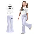 thumbnail image 1 of Girls Two Piece Outfits Short Sleeve Bow T-Shirt Top and Flared Pants Set Girl Spring Clothes Back to School Clothes 7-8 Years, 1 of 5