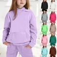 thumbnail image 1 of Girls Two Piece Outfits Size 14-16 Graphic Long Sleeve Pullover Hoodie and Pants Trendy Fall Clothes for Girls, 1 of 4