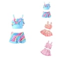 thumbnail image 1 of Girls' Two-Piece Rainbow Bikini Swimsuit with Cute Heart Print, Colorful Graphic Tankini for Swimming Pool, Hot Spring & Natatorium (Ages 3-14), 1 of 4