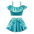 thumbnail image 1 of Girls Two-Piece Ruffled Princess Swimsuits Female Bikini Bathing Suits for Littler Girls 3-9Y, 1 of 4
