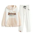 thumbnail image 1 of Girls Two Piece Sets Hoodie Pants Fashionable Loose Fit Girls Activities Shirt,Brown,S, 1 of 4
