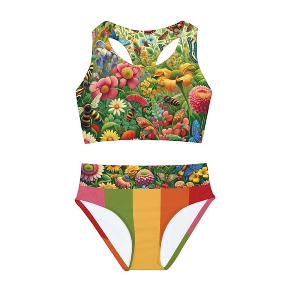 Girls Two Piece Swimsuit (AOP)