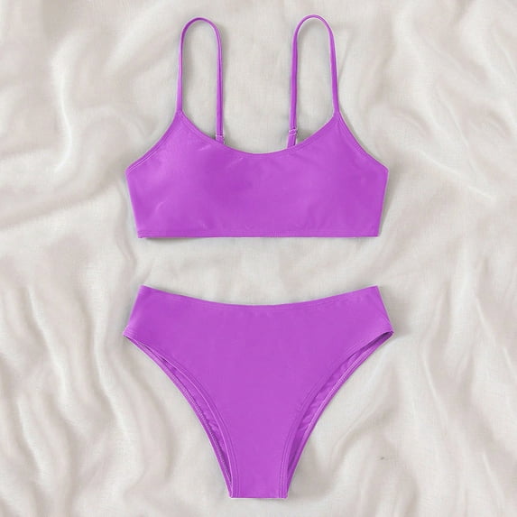 Girls Two Piece Swimsuit Bathing Suits Sport High Waist Bikini Set Criss Cross Swimsuit Beach Bathing Suit Swimwear for Toddler Kids
