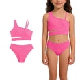 thumbnail image 1 of Girls Two Piece Swimsuit Bikini Sets Beach Pink Swimsuits Cute Summer Swimsuits Kids Swimsuits Girls 9-10 Years, 1 of 8